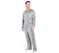 CityComfort Mens Pyjamas Set Super Soft Fleece 2 Piece Set Loungewear Nightwear Gifts for Men (Light Grey, L)
