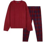 CityComfort Mens Pyjamas Set Super Soft Fleece 2 Piece Set Loungewear Nightwear Gifts for Men (Red, 3XL)