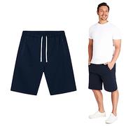 CityComfort Mens Shorts Soft Breathable Lounge Wear Activewear Shorts Zipped Pockets for Sports Summer Gym Running Work (L, Navy)