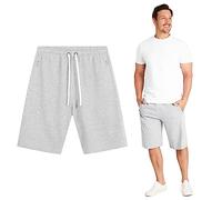 CityComfort Mens Shorts Soft Breathable Lounge Wear Activewear Shorts Zipped Pockets for Sports Summer Gym Running Work (XL, Grey)