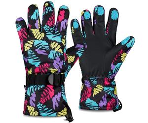 CityComfort Mens Skiing Gloves Fleece Lined Touch Screen Gloves with Zip Pocket Waterproof Windproof Snowboarding (Multicolour)