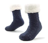 Men Slippers A133 & A139 (Navy Cable Knit), One Size
