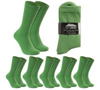 CityComfort Mens Socks 6 Pack Gifts for Men Teens Calf Length Socks Vibrant Colourful Breathable Sports Casual Work (Green-6 Pack, 7/11 UK)