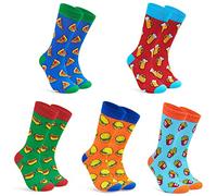 CityComfort Mens Socks Pack of 5 Crew Socks for Men Teenagers Soft Breathable Work Sports Casual Size 7-11 Funny Dad Gifts for Men (Multi Funny)