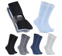 CityComfort Mens Socks Pack of 5 or 2 Soft Warm Ankle Socks for Men Teenagers Size 6-12 Wool Socks Winter Walking Work Socks Gifts for Him (Blue/Grey, 9/12 UK, Pack of 5)