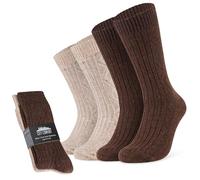 CityComfort Mens Socks Pack of 5 or 2 Soft Warm Ankle Socks for Men Teenagers Size 6-12 Wool Socks Winter Walking Work Socks Gifts for Him (Brown/Beige, 9/12 UK, Pack of 2)