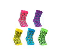 CityComfort Socks for Women & Teens UK Size 4-7, Pack of 5 Soft Warm & Breathable Casual Sports Crew Socks, Gifts for Women (Multi Leopard Print)