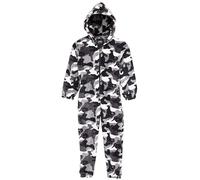 CityComfort Onesies for Boys, Fluffy Fleece Pyjamas for Kids and Teenage Boys Girls, Gaming Onesie, Camo Onesie, Warm Winter Kids PJs 7-14 Years (9-10 Years, Grey Arctic)