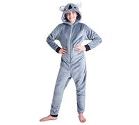 CityComfort Onesies for Girls and Boys, Fleece Animal Onesie Kids (Dark Grey Koala, 11-12 Years)