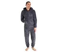 CityComfort Onesies for Men and Teens, Loungewear Fleece Pyjamas Men All in One Jumpsuit Nightwear (Dark Grey, 2XL)