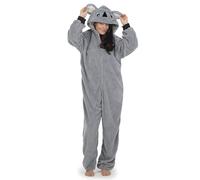 CityComfort Onesies for Women Soft Comfy Fleece Pyjamas Nightwear for Women Fluffy Fleece Onesie Lounge Wear Sizes S-XL (CL, Grey Koala)