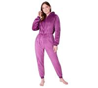 CityComfort Onesies for Women Soft Comfy Fleece Pyjamas Nightwear for Women Fluffy Fleece Onesie Lounge Wear Sizes S-XL (Orchid, XL)