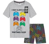CityComfort PJs for Boys & Teenagers Short Pyjamas Set Loungewear Soft Gamer Nightwear Breathable Summer Sleepwear Gaming Gifts for Boys (9-10 Years, Grey/Multi)
