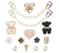 CityComfort Shoe Charms for Clogs Mixed Multipack Gold Silver Chains Bling Fashionable Shoe Decorations Gifts for Her (Gold/Multi)