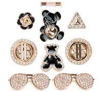 CityComfort Shoe Charms for Clogs Mixed Multipack Gold Silver Chains Bling Fashionable Shoe Decorations Gifts for Her (Gold)