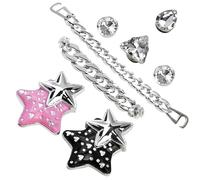 CityComfort Shoe Charms for Clogs Mixed Multipack Gold Silver Chains Bling Fashionable Shoe Decorations Gifts for Her (Silver/Multi)