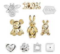 CityComfort Shoe Charms for Clogs Mixed Multipack Gold Silver Chains Bling Fashionable Shoe Decorations Gifts for Her (Silver/Gold)