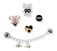 CityComfort Shoe Charms for Clogs Mixed Multipack Gold Silver Chains Bling Fashionable Shoe Decorations Gifts for Her (Silver/Gold Gem)