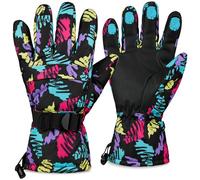 CityComfort Ski Gloves for Women & Teens, Thermal & Waterproof Winter Gloves, Touch Screen & Fleece Lined for Skiing Cycling (Women Multi)