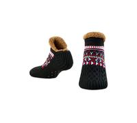 CityComfort Slipper Socks for Men & Teens Size 6-9.5, Cozy Non Slip Socks with Sherpa Lining and Grip, Warm Gift for Him (6/9.5 UK, Black)