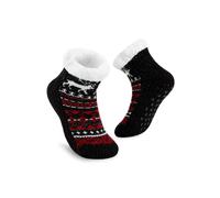 CityComfort Slipper Socks for Women Teenagers, Cosy Warm Fleece Lined Bed Socks - Gifts for Her (Black)