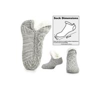 CityComfort Women's & Teenagers Slipper Socks, Cosy Warm Fleece Lined Bed Socks - Light Grey