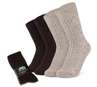 CityComfort Womens Calf Socks, Multipack of Wool Blend Socks - Womens Gifts (Beige/Brown, 8/11 UK, 2 Pack)