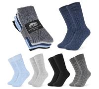 CityComfort Womens Calf Socks, Multipack of Wool Blend Socks - Womens Gifts (Blue/Grey, 8/11 UK, 5 Pack)
