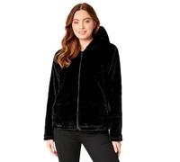 CityComfort Womens Fluffy Coat with Hood, Cosy Stylish Faux Fur - Gifts for Her (Black, XL)
