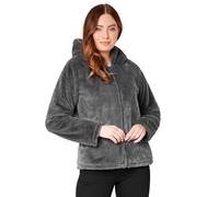 CityComfort Womens Fluffy Coat with Hood, Cosy Stylish Faux Fur - Gifts for Her (Charcoal, XL)