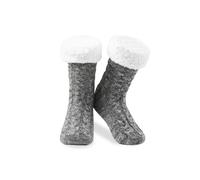 CityComfort Women's Fluffy Knitted Sock Slippers in Charcoal CityComfort Charcoal One Size
