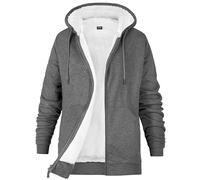 Citycomfort Fleece Zip Up Hoodie In Charcoal Charcoal S