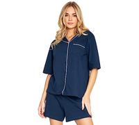 CityComfort Womens Pyjamas Set 2 Pcs Short Button Down PJs Comfy Classic Soft Loungewear Soft Nightwear Cute Summer Sleepwear Gifts for Women (S, Navy)