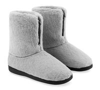CityComfort Womens Slippers Fluffy Boot Slippers Indoor House Shoes for Women and Teenagers Non Slip Sole Gifts for Her (Grey, 7 UK)