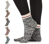 CityComfort Womens Socks, Multipack of Trainer Socks, Ankle Socks for Women Teens, (Contrast Cuff, 4-7)