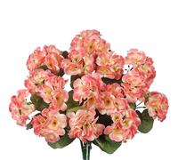 CITYES 3 Pcs Artificial Geraniums Flowers Silk Geraniums for Outdoors UV Resistant Orange Fake Geranium Bush Faux Flowers Plant for Planter Garden Home Decor Indoor Patio Vase Table Centerpiece
