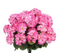 CITYES 8 Pcs Artificial Geraniums Flowers Pink Silk Geraniums for Outdoors UV Resistant Artificial Geranium Bush Faux Flowers Plant for Planter Garden Home Decor Indoor Patio Vase Table Centerpiece