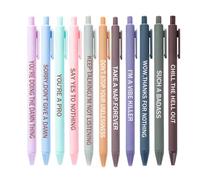 Cityhermit Funny Pens Set for Adults, Swear Word Daily Ballpoint Pen, Premium Novelty Pens Set Days of The Week Pens Dirty Cuss Word Pens for Each Day Funny Office Gifts for Coworkers (J)