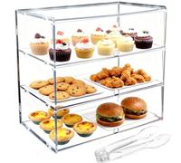 Cityjoy 3 Tier Bakery Display Case, Clear Pastry Cake Display Case, 19.5"x 14.9"x 10.3" Commercial Countertop Display Cabinet Food Box for Bread Dessert Cookie Baking
