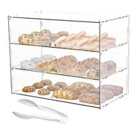 Cityjoy 3-Tier Commercial Bakery Display Case, 19.49"x 14.96"x 10.23" Pastry Display Case Countertop Display Cabinet Box for Bread Dessert Food Cookie Baking