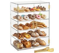 Cityjoy 5 Tier Countertop Bakery Display Case with Elastic Auto Door