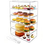 Cityjoy 5 Tiers Bakery Display Case, Acrylic Pastry Cake Display Case, 19.5"x 10.3"x 25.2" Commercial Countertop Display Cabinet Food Box for Bread Dessert Cookie Baking