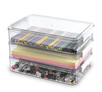 Citylife 3 PCS Plastic Storage Boxes with Lids Portable Case for Drawers, Clear Stackable File Box for Organizing A4 Paper, Letters, Stationery, Documents, Craft, Photo, 34.5 × 23.5 × 6.5 Cm