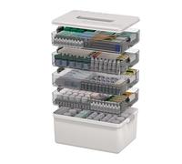 Citylife 5-Layer Medicine Storage Box, Medication Storage Box with Handle, Household Medical Organiser Portable Emergency First Aid Container for Home Cabinet Office Travel Car School