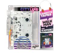 CityLights Walkman Retro Cassette Player Transparent Design Bluetooth FM Radio 80s 90s Nostalgic Style Wired Headphones Excellent Sound Quality Portable Ideal for Collectors and