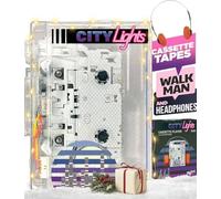 CityLights Walkman Retro Cassette Player Transparent Design Bluetooth FM Radio 80s 90s Nostalgic Style Wired Headphones Excellent Sound Quality Portable Ideal for Collectors and
