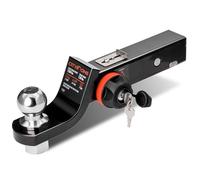 Citymons Trailer Hitch Ball Mount with 1-7/8 inch Ball, Towing Hitch- 1 inch Hole for 7500 LBS, Fits 2-Inch Receiver, 2-Inch Drop Hitch with Lock and 2 Keys, for RV Towing, Motorcycles & Powersports