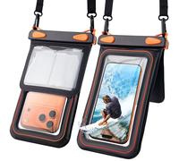 citymore Double Space Waterproof Phone Pouch,IPX8 Waterproof Floating Phone Case,Cell Phone Dry Bag for Beach with Lanyard for iPhone 17 16 15 14 13 12 11 Pro Max,Huawei,OnePlus,Galaxy Fit up to 7.5”