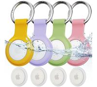 citymore For Apple Airtag Holder 4 Pack,Waterproof Silicone Airtag Keyring,apple air tag holder for Key,wallet,Luggage,Backpack, Dog, Pets Collar
