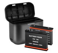 CITYORK 2 Pack Replacement Battery 1800mAh and 2 Channel USB Charger Case Compatible with INSTA 360 X3 Action Camera